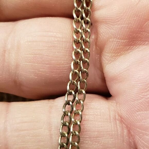 Sterling Silver Necklace Vintage With Turquoise 20" Long Pendant 1.43" - Picture 6 of 6